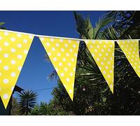 “A Liittle tree” 2 x Yellow Polka Dot Spot Banner Bunting Party Decorations Celebrations