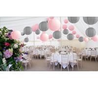 A Liittle Tree -Mixed Paper Lanterns Light Pink Grey 24(14x8" +10x12")