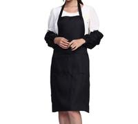 A Liittle Tree - Short/Long Pocket APRON for Bar Cafe Pub Waiter Waitress Barista Kitchen Chefs (Long, Black)