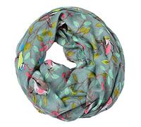 A Liittle Tree -Women Soft Scarf Birds on Cherry Tree Print Neck Scarf Shawl Wrap Headscarf