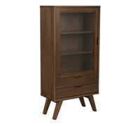 A-Line Display Cabinet with 2 Drawers and 2 Shelves in Smoked Oak
