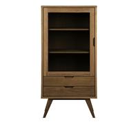 Furniture To Go A-Line Display Cabinet With 2 Drawers And 2 Shelves In Smoked Oak