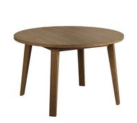 A-Line Modern Round Dining Table, Smoked Oak