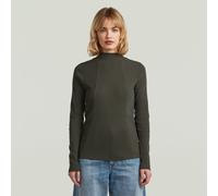 A Line Slim Rib Mock T-Shirt - Grey - Women M