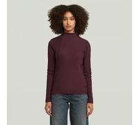A-Line Slim Rib Mock T-Shirt - Red - Women S