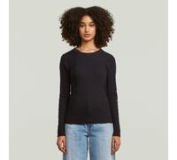 A-Line Slim Rib T-Shirt - Black - Women M