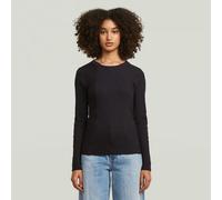 G-star A Line Slim Rib Long Sleeve T-shirt Black S Woman