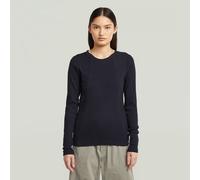 G-star A Line Slim Rib Long Sleeve T-shirt Blue M Woman