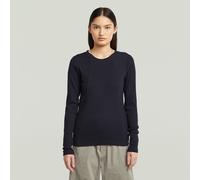 A-Line Slim Rib T-Shirt - Dark blue - Women XL