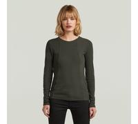 G-star A Line Slim Rib Long Sleeve T-shirt Green S Women