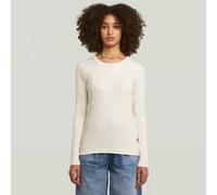 G-star A Line Slim Rib Long Sleeve T-shirt Beige L Woman
