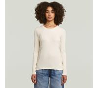 A-Line Slim Rib T-Shirt - White - Women M