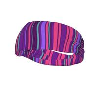 a linear design -Print Unisex Sports Sweatband For Men Women â€“ Breathable Running Sweatband Adjustable Non-Slip Quick-Dry Fitness Headwear For Gym Tennis Football.