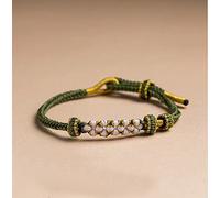 A Link That Can Never Be Undone Peach Blossom Knot Bracelet, Adjustable Braided Bracelets for Women, Hand Woven Bracelets, Comfortable Little Girls Jewelry (green)