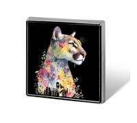 A Lion And Flowers Square Metal Badges Decorative Brooches