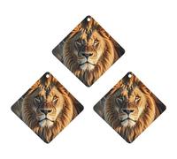 A Lion Car Air Freshener, 3 Pcs Rhombus Hanging Air Freshener Cards, Long Lasting Fragrance Scented Cards for Car, Home, Office Gray-style