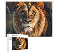 A Lion Puzzle for Adults Wooden Jigsaw Puzzle for Mother's Day Premium Puzzle with Unique Art Design Challenging Brain Teaser Birthday Gift for All Ages 500 PCS