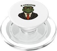 A Litigator Alligator In A Suit Lawyer Courtroom Design PopSockets PopGrip for MagSafe