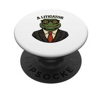 A Litigator Alligator In A Suit Lawyer PopSockets Adhesive PopGrip