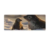 A Little Animal In The Rain Mouse Pad In Big Extended Non-Slip Rubber Base Mousepad With Stitched Edges Gaming Pc Desktop Large Mouse Pad 11.8x31.5