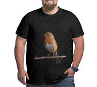 A Little Bird Big and T-Shirts with for Men, XL-6XL Plus Size Basic Short Sleeve, Black, XXXXXXL