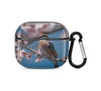 A Little Bird Bluetooth Earbuds Case Cover Full Body Shockproof Protection Hard Case Support Wireless Charging with Keychain Personalized Gift for AirPods 3