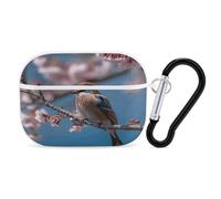A Little Bird Earbuds Organizer Shockproof Protective Airpods Pro Cover with Carabiner Clip Anti Fall Carrying Earphone Case Cover for Airpods Pro 2nd Generation White