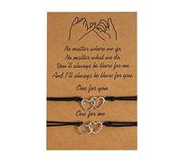 A Little Birthday Bracelet to Celebrate 2 pcs, Adjustable Handmade String Rope Relationship Bracelets Friendship Couple Matching Bracelet Valentine's Day Presents for Friends (D, One Size)
