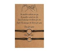 A Little Birthday Bracelet to Celebrate 2 pcs, Adjustable Handmade String Rope Relationship Bracelets Friendship Couple Matching Bracelet Valentine's Day Presents for Friends (E, One Size)