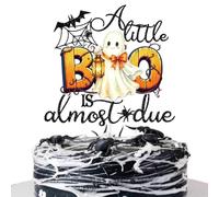 A Little Boo is Almost Due Cake Topper, Halloween Baby Shower Cake Decor | Happy Boo Day, Hey Boo, Halloween Ghoul Baby Shower Gender Reveal 1st Birthday Party Decorations