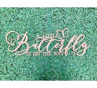 A Little Butterfly is On The Way Sign for Backdrop, Wooden Butterfly Theme Baby Shower Sign, Baptism Gender Reveal Decor for Girl Baby Party, Balloon Arch, Backdrop