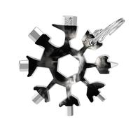 A Little Camel 19-in-1 Snowflake Multi Tool, Stainless Steel Metal Snowflake Multitool with Keychain, Compact & Portable Tools for Outdoor Camping Survival Daily Use Gift for Men