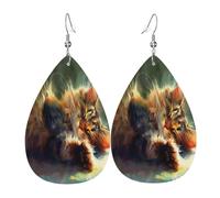 A little cat sleeping in the sunshine Women's Teardrop Leather Earrings - Lightweight PVC Dangle Earrings, 925 Silver Hooks, Double-Sided Prints | Hypoallergenic Gift