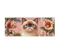 A Little Cat With Wide-Open Eyes Mouse Pad In Big Extended Non-Slip Rubber Base Mousepad With Stitched Edges Gaming Pc Desktop Large Mouse Pad 11.8x31.5