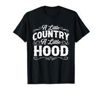 A Little Country A Little Hood - Black Cowboy Western Rodeo T-Shirt