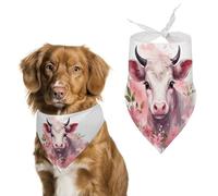 A Little Cow Dog Bandana Washable & Adjustable Triangle Scarf, Breathable Pet Scarf for Small Medium Large Pets, Cute Fashion Pet Accessory
