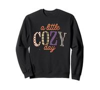 A Little Cozy Day Retro Plaid Leopard Checkered Fall Relax Sweatshirt