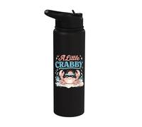 A Little Crabby Cute Crab Beach Pun Ocean Stainless Steel Insulated Water Bottle