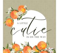 A Little Cutie Is On The Way: Cute Baby Shower Guest Book Orange Fruit Boho Themed Neutral + BONUS Gift Tracker Log and Keepsake Pages | Wishes for Baby and Advice for Parents Sign-In