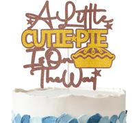A Little Cutie Pie is on the Way Cake Topper - Glitter A Little Cutie Pie is on the Way Baby Shower Decorations for Fall Pumpkin Pie Baby Party Supplies