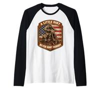 A Little Dirt Never Hurt Nobody Motocross Rider American MX Raglan Baseball Tee