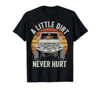 A Little Dirt Never Hurt Retro 4x4 Off-Road Vehicle Sunset T-Shirt