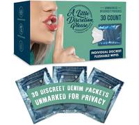 A Little Discretion, Please | Individually Wrapped Flushable Wipes For Adults in Discreet Unmarked Packaging | Unscented, Septic and Sewer Safe | Travel Friendly, Biodegradable (30 Ct)