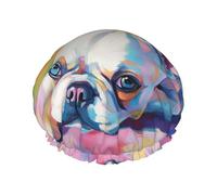 A little dog lying Reusable shower cap - double-layer waterproof, elastic, environmentally friendly daily use shower cap
