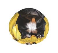 A little dog Reusable shower cap - double-layer waterproof, elastic, environmentally friendly daily use shower cap