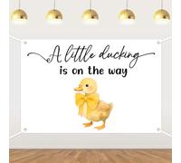 A Little Ducking is on The Way Backdrop Duck Baby Shower Decorations Little Duck Backdrop Banner Barnyard Farm Animal Photography Background Baby Shower Supplies