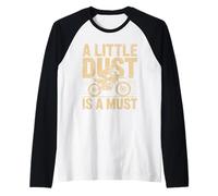 A Little Dust is A Must Dirtbike Rider Moto Raglan Baseball Tee