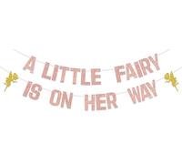 A Little Fairy is on Her Way Banner, Fairy Baby Shower Decorations, A Little Wildflower is on Her Way Baby Shower, Baby Girl Shower Decorations, Fairy Themed Party Decor Supplies Rose Gold