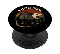 A Little Feral Angry Opossum Vintage Animal Funny Possum PopSockets Adhesive PopGrip