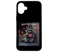 A Little Feral Raccoon Loves Donuts & Iced Coffee Case for iPhone 16 Plus